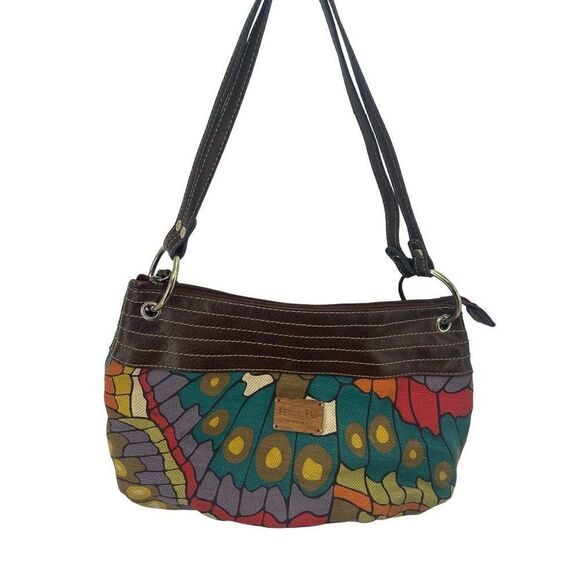 Relic Womens Shoulder Bag Hobo Zip Closure Double Strap Multicolor Butterfly - Picture 15 of 15